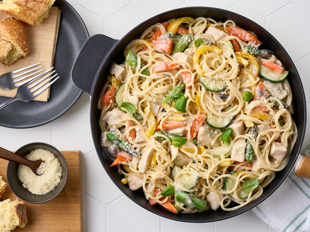 One-Pot Pasta with Chicken, Lemon & Arugula | Campbell's® Recipes