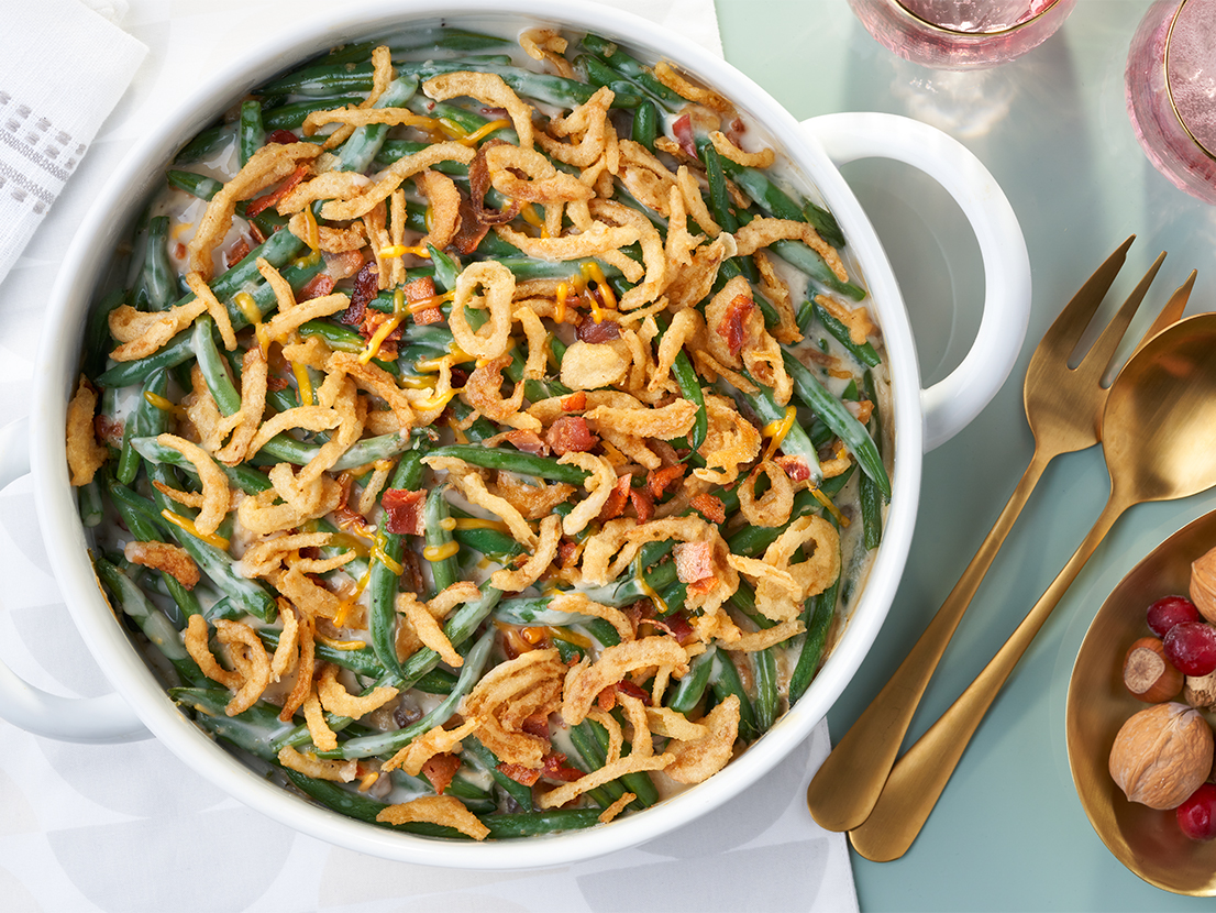 Bacon & Cheddar Green Bean Casserole | Campbell's® Recipes