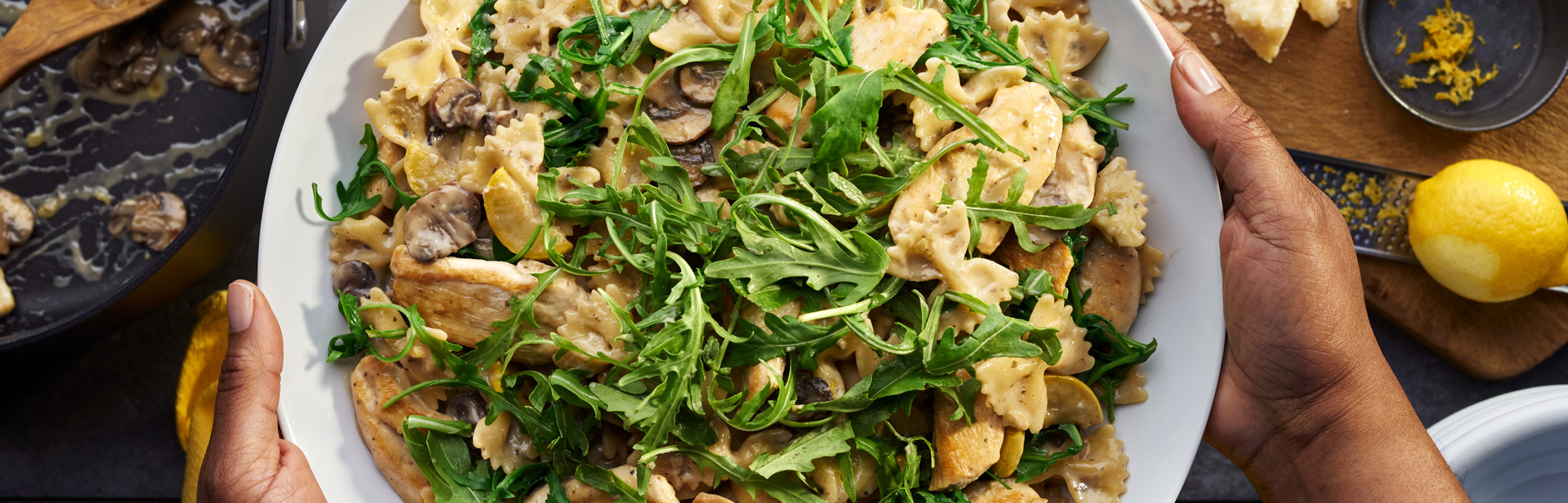 One-Pot Pasta with Chicken, Lemon & Arugula