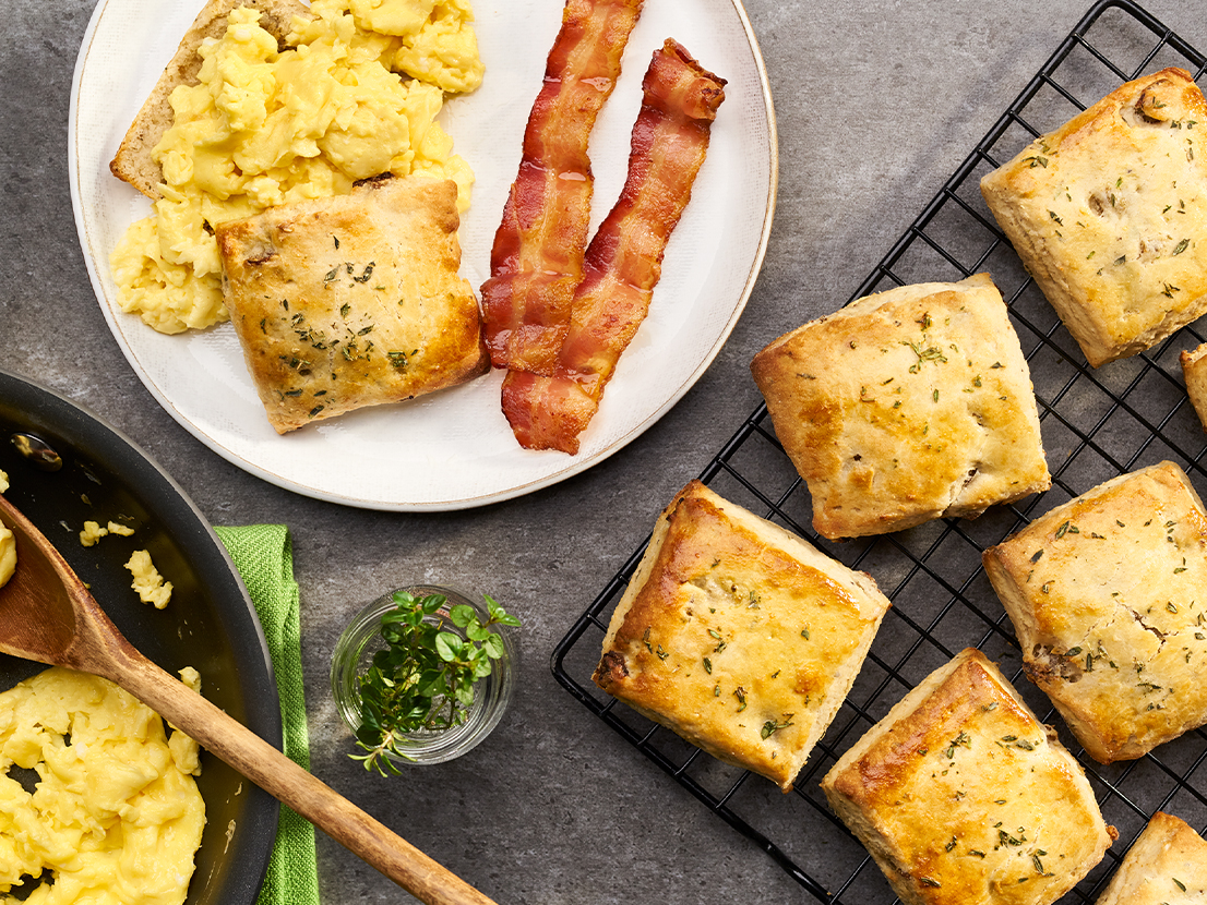 Sausage, Mushroom & Thyme Biscuits | Campbell's® Recipes