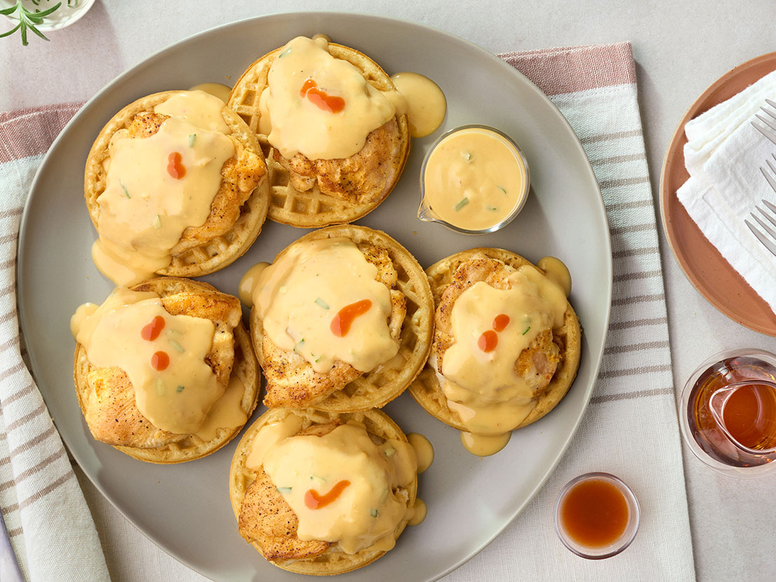 Chicken &amp; Waffles with Savory Maple Chicken Sauce | Campbell's® Recipes