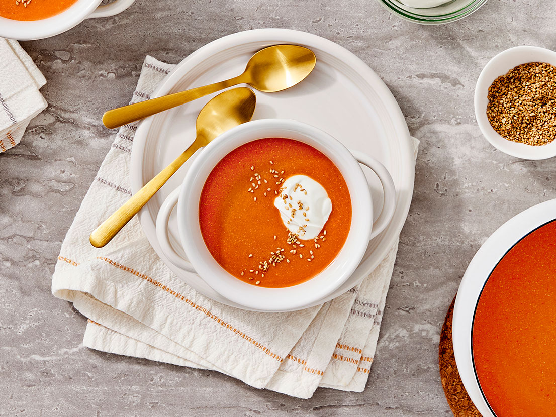 Sesame & Yogurt Tomato Soup | Campbell's® Recipes