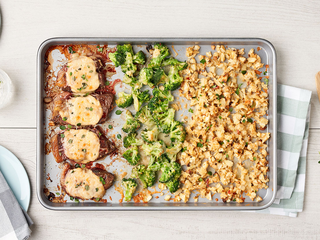 Sheet Pan Cheesy Steak & Potatoes | Campbell's® Recipes