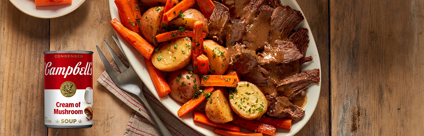 Pot roast crock pot with cream of mushroom soup discount