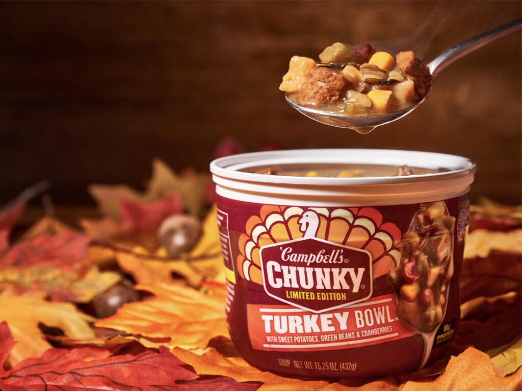 Campbell’s® Chunky® Thanksgiving Turkey Soup in microwavable bowl 