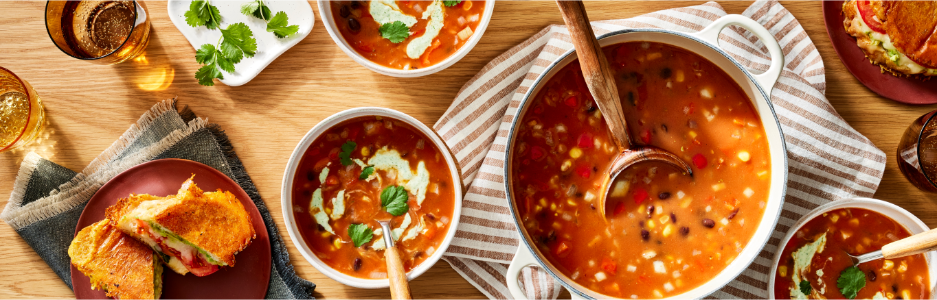 Mexican-Inspired Tomato Soup & Grilled Cheese | Campbell's®